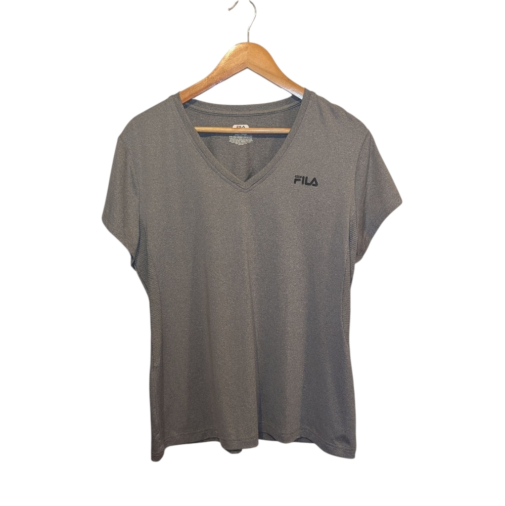 Fila Women's Gray V-Neck Top Size XL